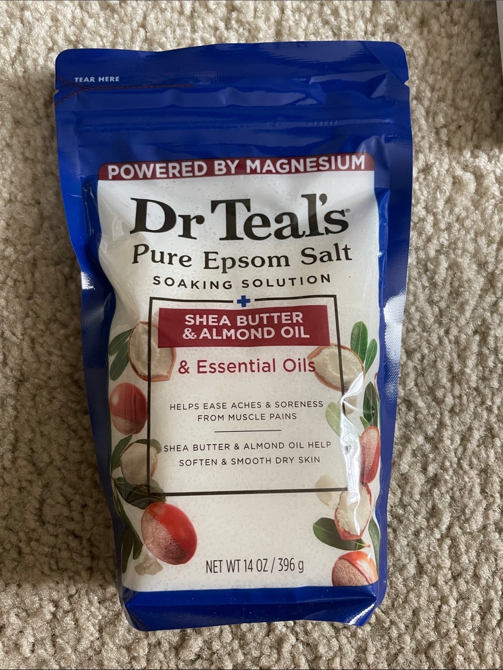 Dr Teal's Pure Epsom Salt - Shea Butter & Almond Oil (Blue/White)